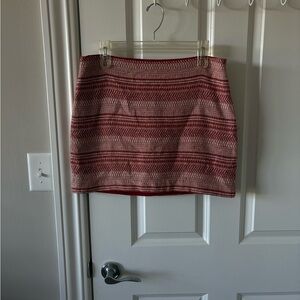 Banana Republic Red and Cream Pencil Skirt